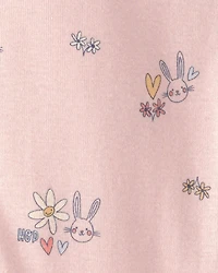 Baby Girl Easter Bunny 100% Cotton Snug Fit 1-Piece Pajama Set - Pink