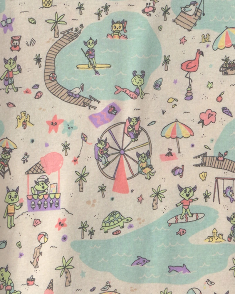 Girls 2-Piece Monster pyjama Set