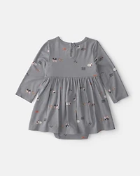 Baby Girl Halloween PurelySoft™ Long-Sleeve Bodysuit Dress - Grey