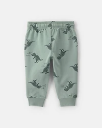 Baby Boy Dinosaur French Terry Jogger - Green
