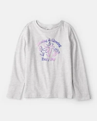 Girls Growing & Glowing Long-Sleeve Graphic Tee - Grey