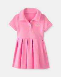 Baby Girl Pleated Tennis Dress - Pink