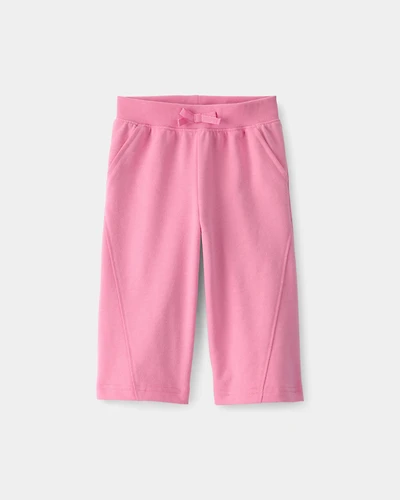 Baby Girl French Terry Wide-Leg Active Pants - Pink