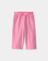 Baby Girl French Terry Wide-Leg Active Pants - Pink