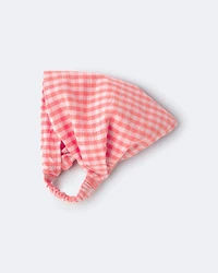Toddler Girl Gingham Bandana Hair Scarf - Orange