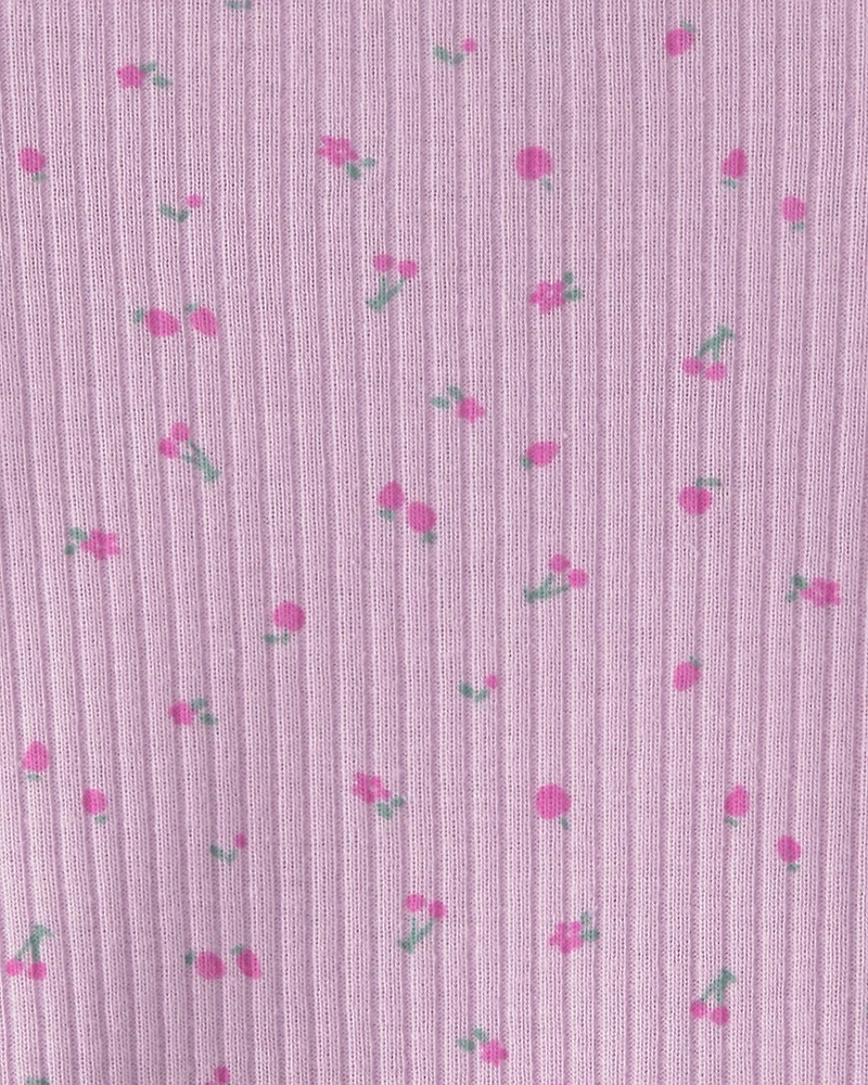 Baby Girl 2-Piece Cherry Short-Sleeve Top & Pant Set - Purple