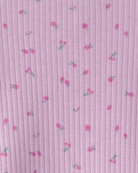 Baby Girl 2-Piece Cherry Short-Sleeve Top & Pant Set - Purple