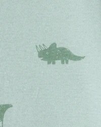Toddler Dinosaur 100% Cotton Snug Fit 1-Piece Pyjama Set - Green