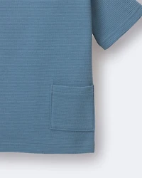 Toddler Boy Henley Tee with Pocket - Slate