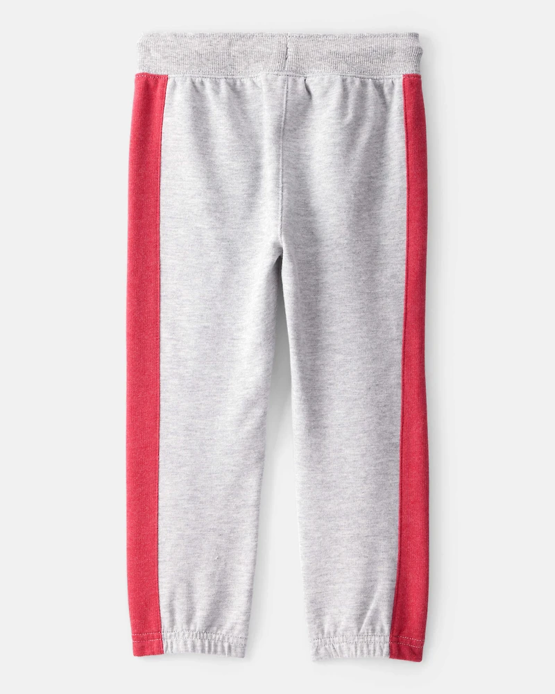 Toddler Boy Striped French Terry Joggers - Gray