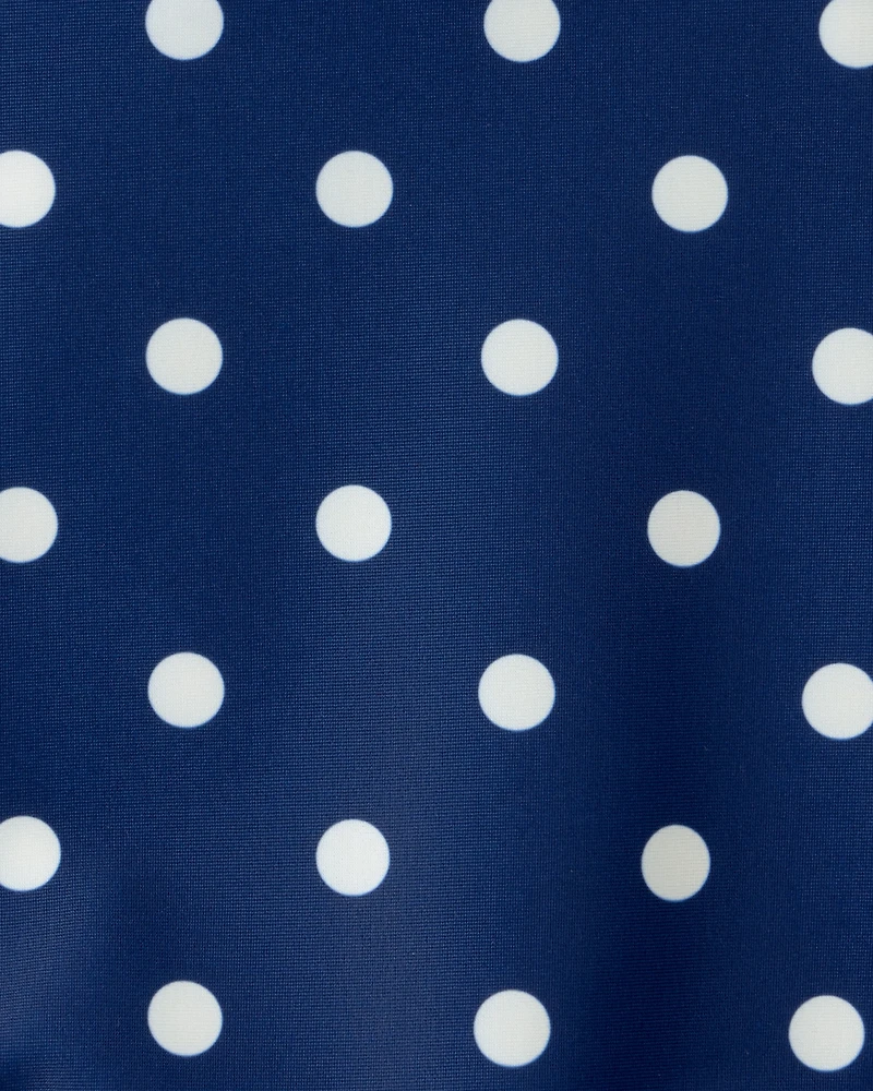 Baby Girl Polka Dot 1-Piece Swimsuit - Navy