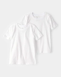 Boys 2-Pack Cotton Undershirts-White