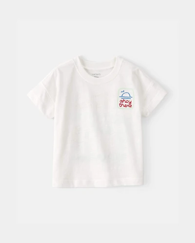 Baby 'Ahoy There' Graphic Tee - White