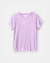 Girls Moon Rib Loose Fit 2-Piece Pyjama Set - Purple