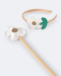 Toddler Girl Flower Headband & Wand Set