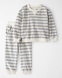 Toddler 2-Piece Organic Cotton Velour Set Stripes