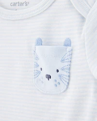 Baby 5-Pack Animals Short-Sleeve Cotton Bodysuits