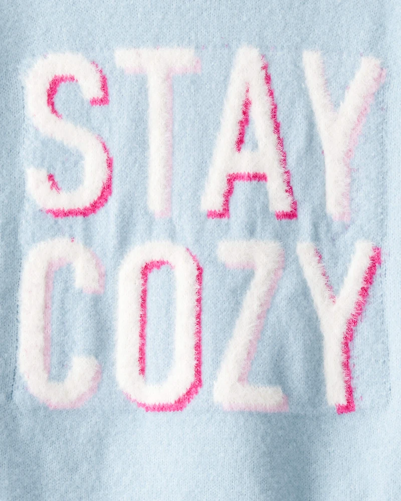 Girls Stay Cozy Sweater - Blue