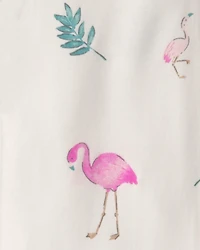 Baby Girl Flamingo PurelySoft Snug Fit 1-Piece Pyjama - Ivory