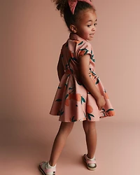 Toddler Girl Avenue Twirl™ Dress Clementine Grove Print - Peach