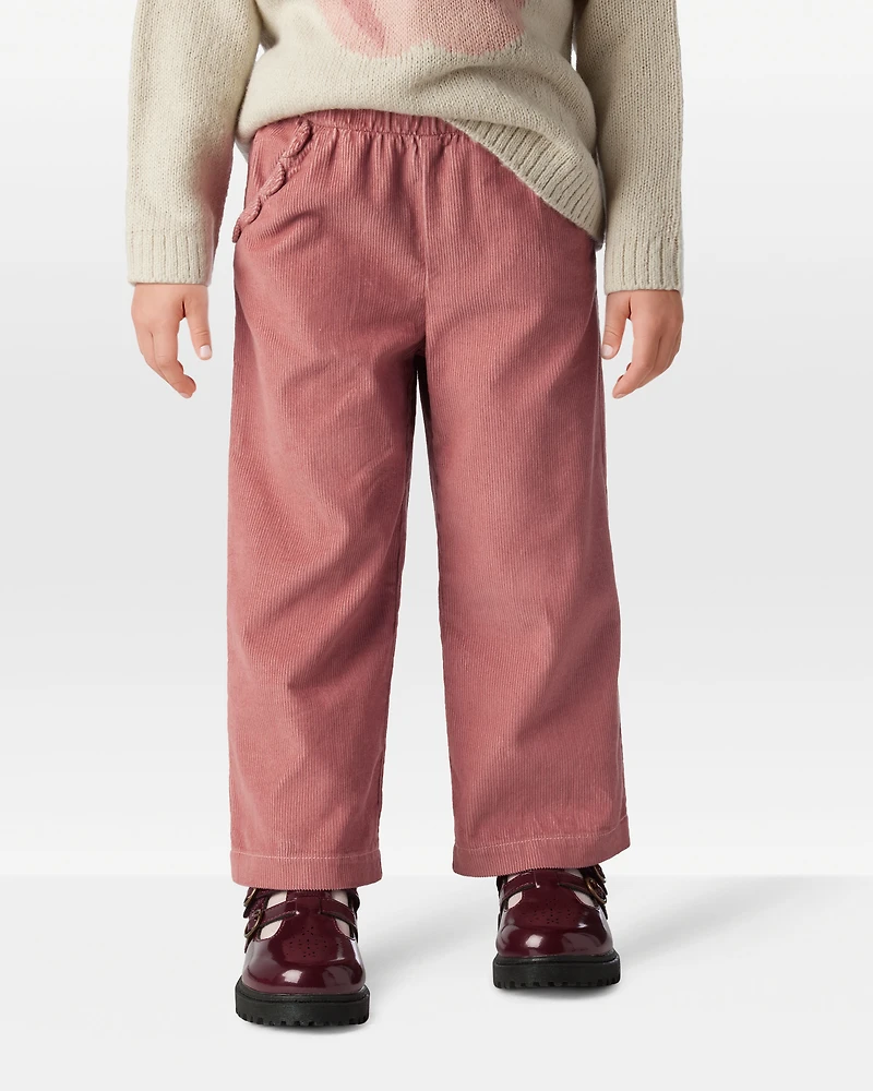 Toddler Girl Cotton Wide-Leg Pants - Pink