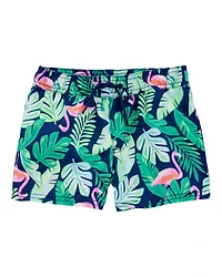 Toddler Boy Tropical Print Swim Trunks