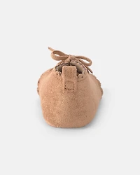 Baby Girl Bow Mocassin Shoes - Tan