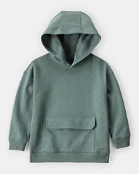 Toddler Boy Solid Fleece Long-Sleeve Hoodie - Green