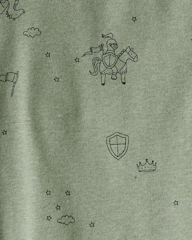 Baby Boy 4-Pack Dragon Star Print Cotton Long-Sleeve Multipack Bodysuits - Blue/White/Green