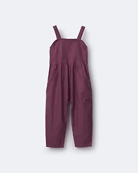 Toddler Girl Pleated Overalls - Mauve