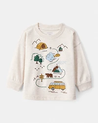 Baby Boy Adventure Long-Sleeve Graphic Tee - Cream