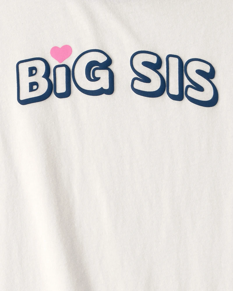 Girls Big Sis Graphic Tee - Cream