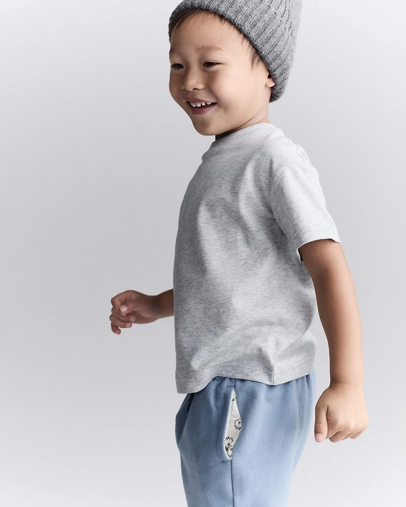 Toddler Short-Sleeve Relaxed Graphic Tee - Heather Grey