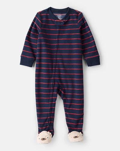 Toddler Boy Striped Loose Fit 1-Piece Pyjamas - Navy