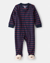 Toddler Boy Striped Loose Fit 1-Piece Pyjamas - Navy