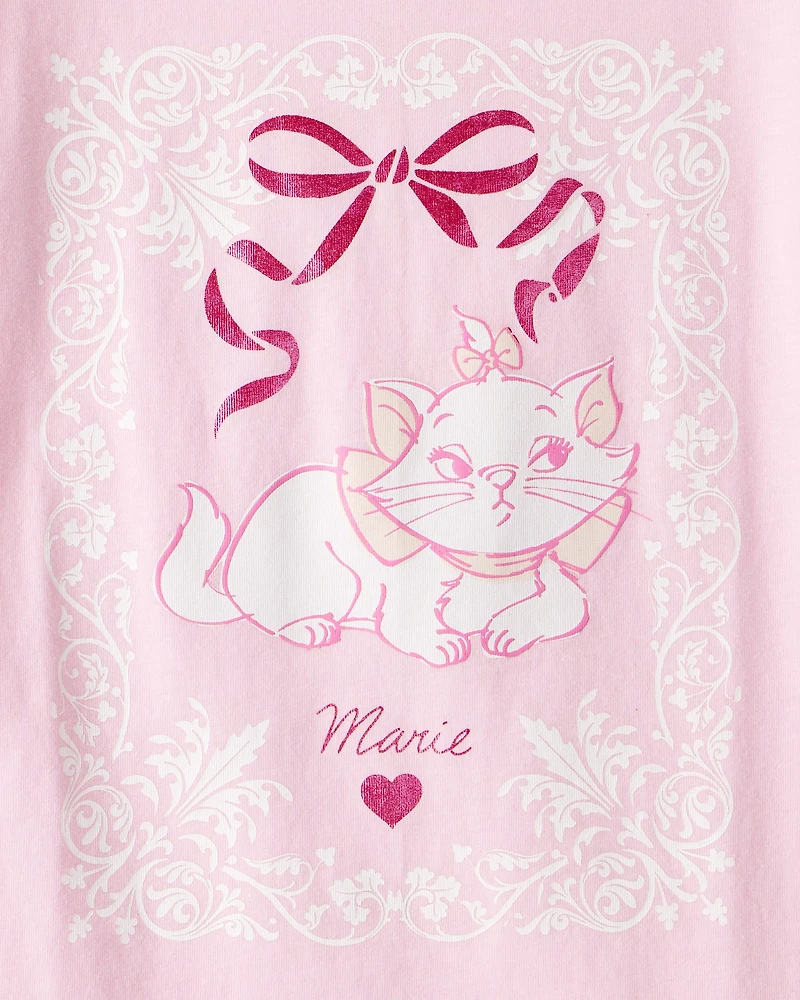 Girls Marie Cat Short-Sleeve Graphic Tee - Pink