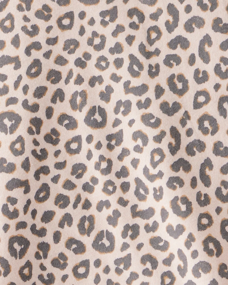 Girls Leopard Print Long-Sleeve Top - Brown