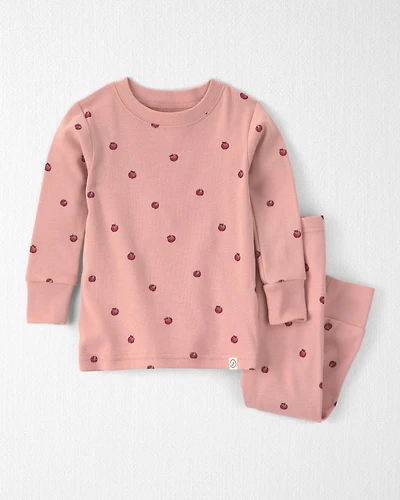 Baby Girl 2-Piece Organic Cotton Pajamas Pink Apples