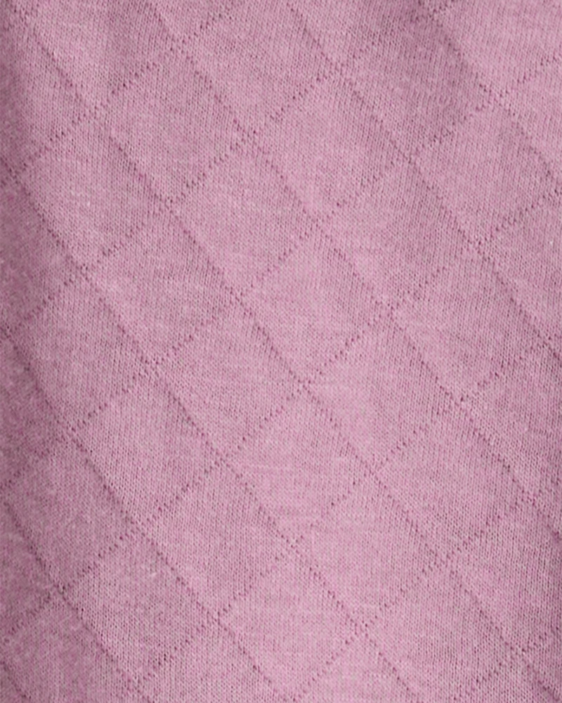 Toddler Girl Quilted Quarter-Zip & Floral Legging Set - Purple