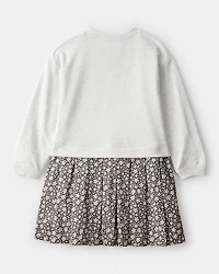 Girls Floral Sweatshirt Dress