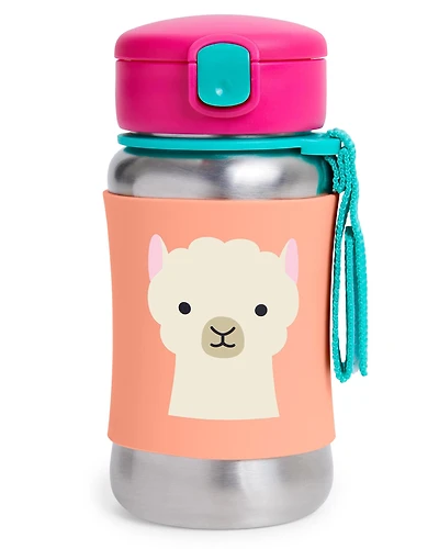 Zoo Stainless Steel Little Kid Straw Bottle 