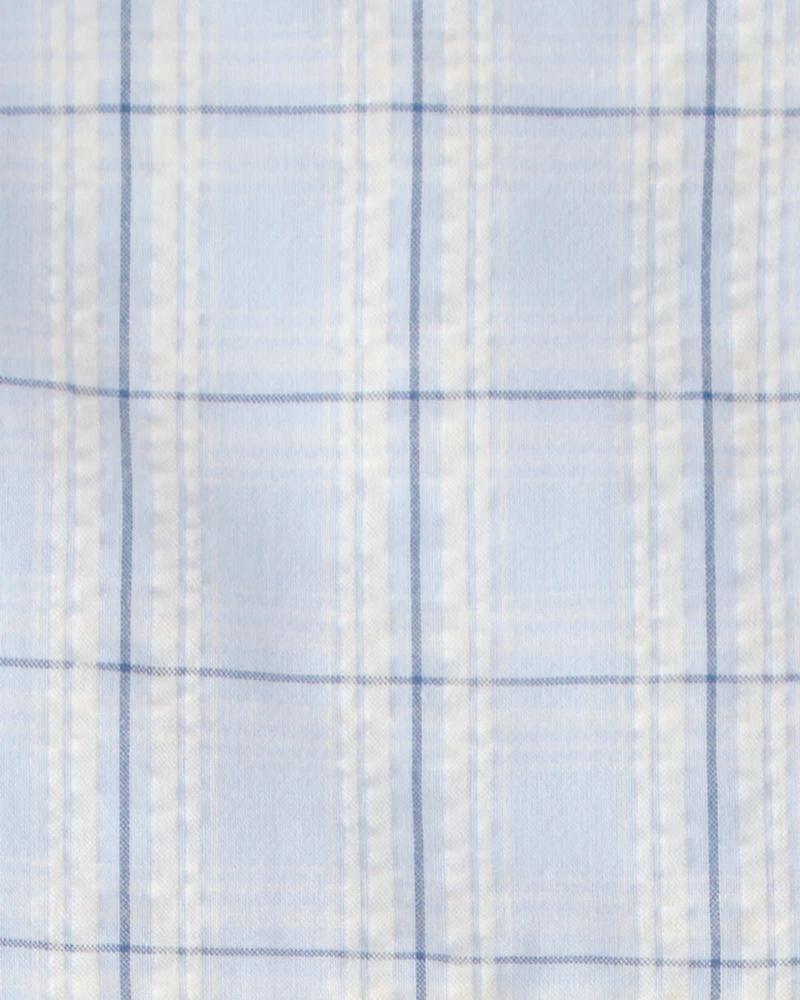 Toddler Girl Ruffle-Sleeve Plaid Dress - Blue