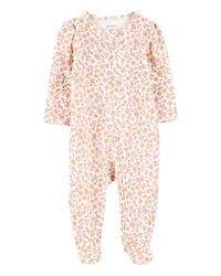 Baby Girl Floral 2-Way Zip Cotton Sleeper pyjamas