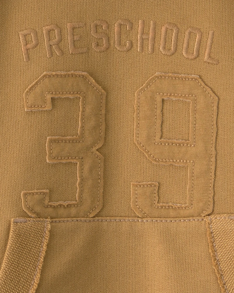 Baby Boy Varsity French Terry Hoodie - Brown