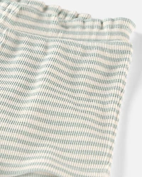 Toddler Girl 2-Piece Organic Cotton Waffle Knit Top & Short Set Stripes