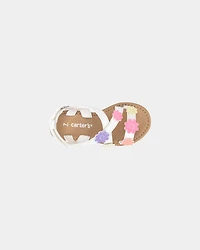 Toddler Girl Flower Sandals - White