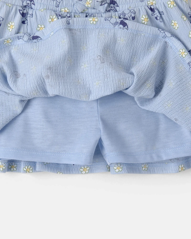 Baby Girl 2-Piece Bluey™ Top & Skort Set - Yellow