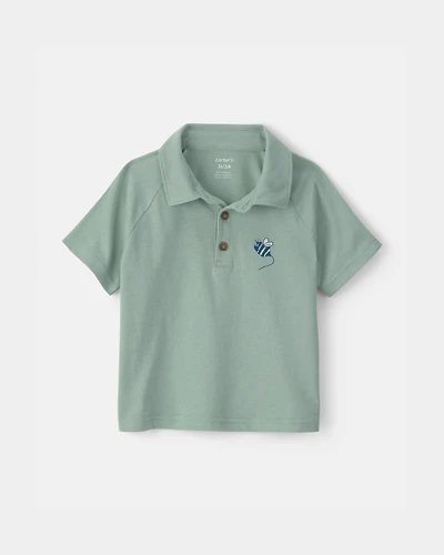 Toddler Boy Bumble Bee Short-Sleeve Polo Shirt - Green