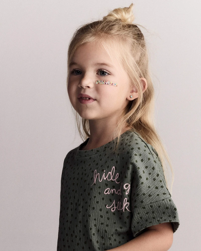 Toddler Girl 'Hide and Seek' High-Low Dolman Tee - Olive