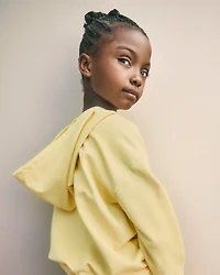 Girls French Terry Hoodie - Yellow